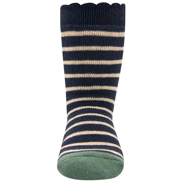 Antislipsok Noppen - Dubbelpak - Berenhoofdje / Blauw En Groen Met Strepen En Bewerkt Randje - Ewers - Afbeelding 4