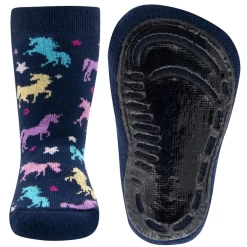 Antislipsok Donkerblauw Met Gekleurde Eenhoorns - Ewers