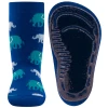 Antislipsok Ewers Helderblauw Met Olifanten In Turquoise En Lichtgroen