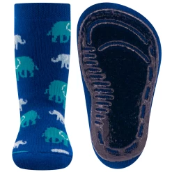 Antislipsok Ewers Helderblauw Met Olifanten In Turquoise En Lichtgroen