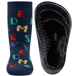 Antislipsok Ewers Maat 35/38 Donkerblauw Met Gekleurde Letter In Rood-Groen-Geel-Blauw