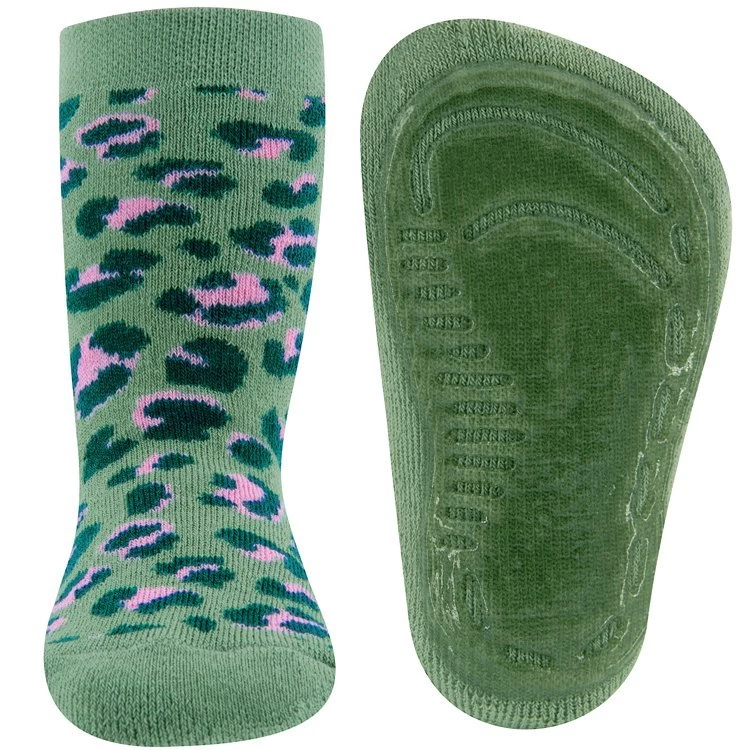 Ewers Antislipsok Licht Olijfgroen Met Wildlife Print