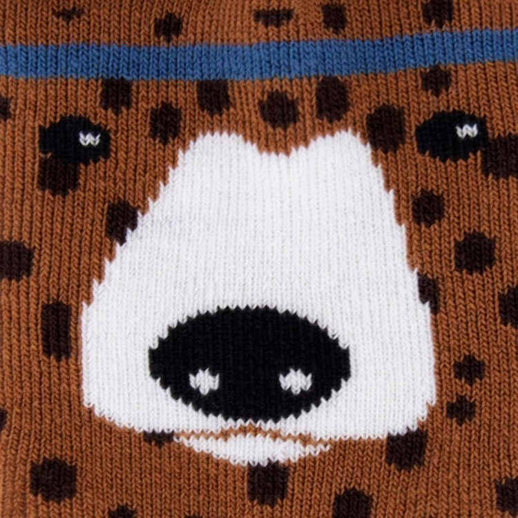 Ewers Antislipsokken Bruin Met Stippen En Berenhoofd Op De Voet - Afbeelding 2