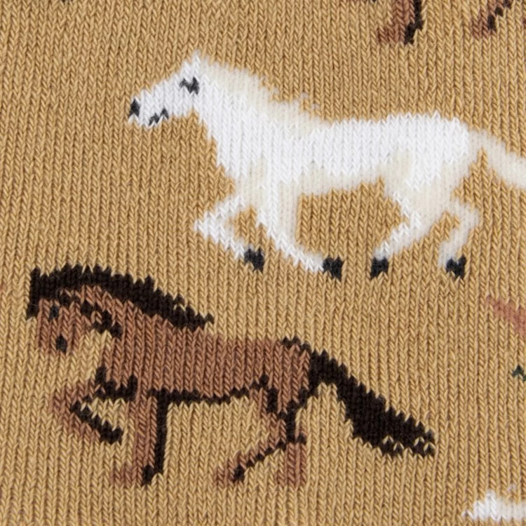 Ewers Antislipsokken Beige Met Paarden - Afbeelding 2