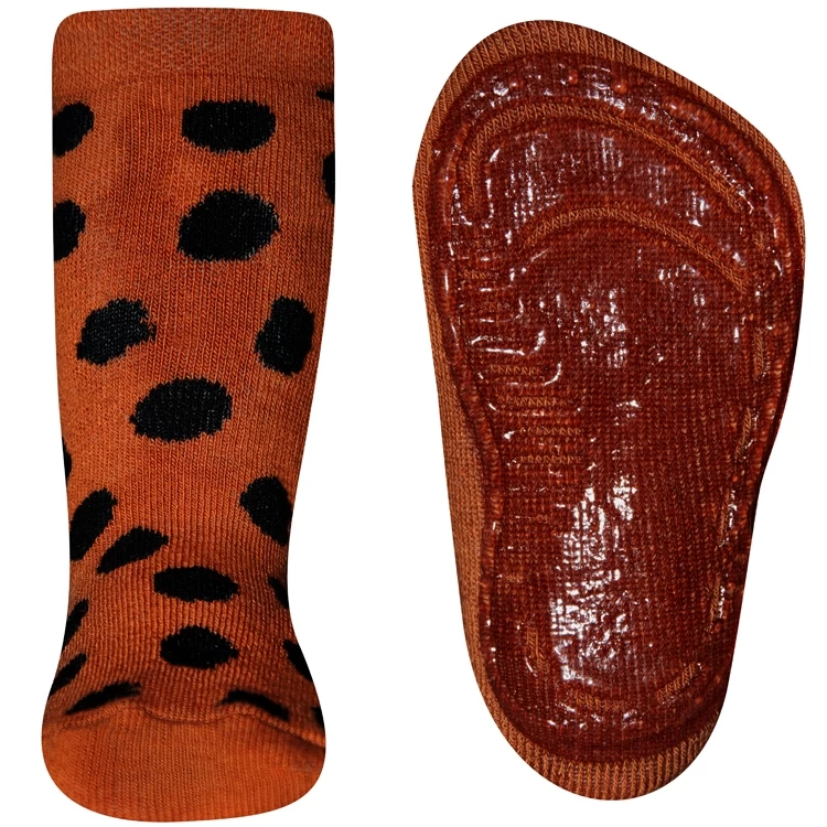 Ewers Antislipsok Oranje/bruin Met Zwarte Stippen