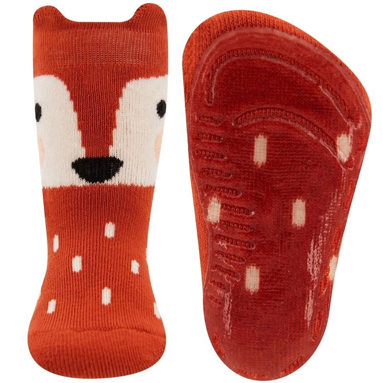 Antislipsok Oranjebruin Met Hertenhoofd En Vlekjes - Ewers