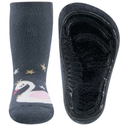 Ewers Antislipsokken Grijs Met Zwaantje En Glittergaren