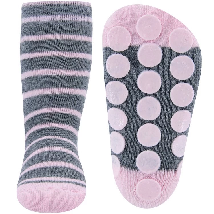 Ewers Dubbelpak Antislipsokken Met Noppen - Grijs Met Muisje En Grijs Met Strepen - Afbeelding 4