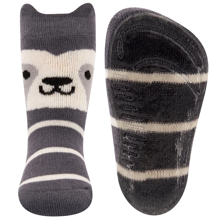 Antislipsok Met Wasbeer En Oortjes - Grijs - Ewers