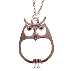 Kinderketting RVS Zilverkleurig 45cm - Hangertje Uil Zilverkleurig 3,5x2cm