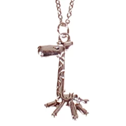 Kinderketting RVS Zilverkleurig 45cm - Hangertje Giraf Zilverkleurig 2,5cm