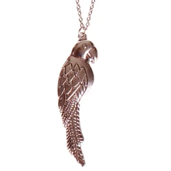 Kinderketting RVS Zilverkleurig 45cm - Hangertje Papegaai Zilverkleurig 5,5cm