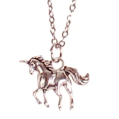 Kinderketting RVS Zilverkleurig 45cm - Hangertje Eenhoorn Zilverkleurig 1,5cm