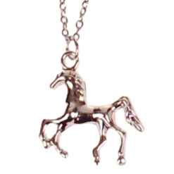 Kinderketting RVS Zilverkleurig 45cm - Hangertje Paardje Zilverkleurig 2,5cm