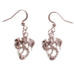 Oorbellen Zilverkleurig - Hangertjes Draakje Zilverkleurig 2cm