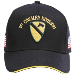 Baseballcap US 1st Cavalry Division - Zwart Met Geel Logo