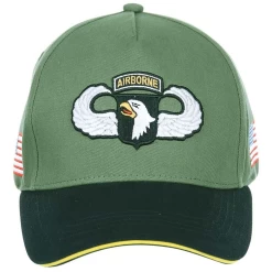 Baseballcap 101st Airborne - Groen Met Zwarte Klep