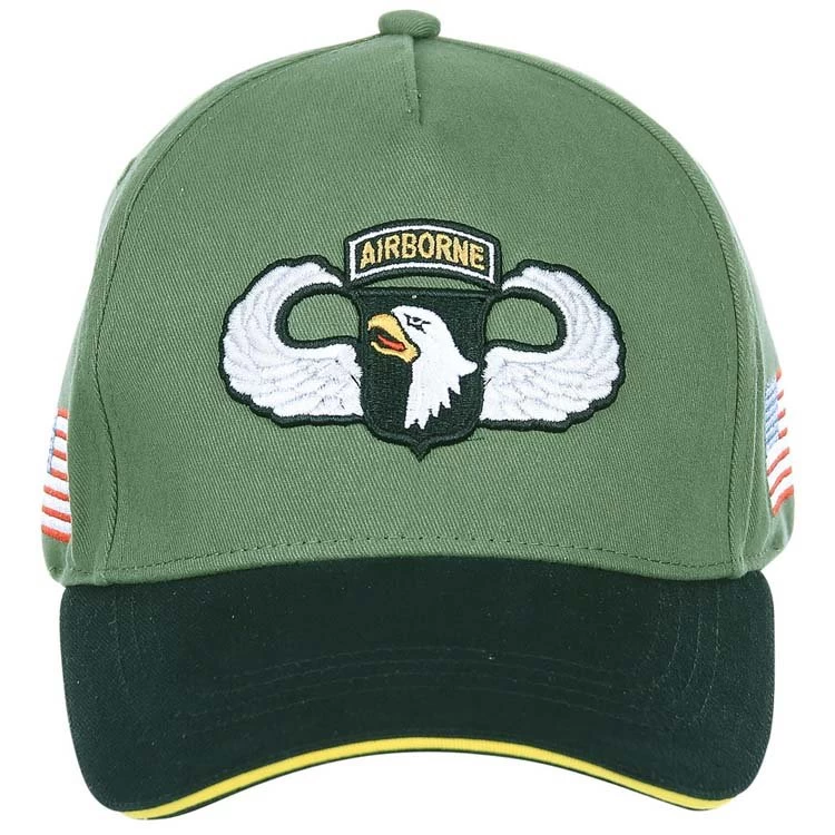 Baseballcap 101st Airborne - Groen Met Zwarte Klep