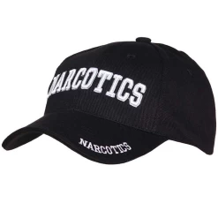 Baseballcap Zwart Met Witte Geborduurde Letters - Narcotics