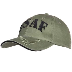 Baseballcap Stone Washed Groen - US Air Force - USAF Met Logo
