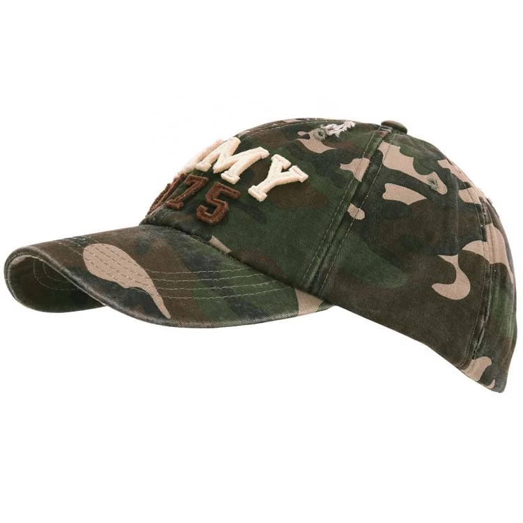 Baseballcap Stone Washed - ARMY 1775 - Camouflage - Afbeelding 2