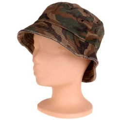Junglehoed-Vissershoed Vintagelook Woodland Camouflage Donker