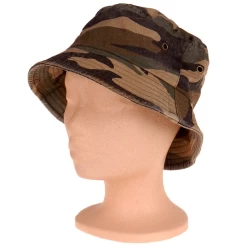 Junglehoed-Vissershoed Vintagelook Woodland Camouflage Lichtbruin