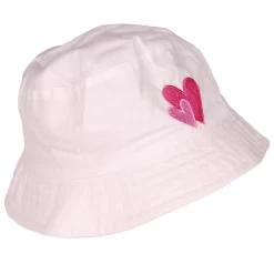 Zonnehoedje Wit Met Roze Hartjes