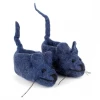Vilten Slofjes Muisje Met Staart Donkerblauw