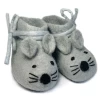 Vilten Babyslofjes - Muis Grijs