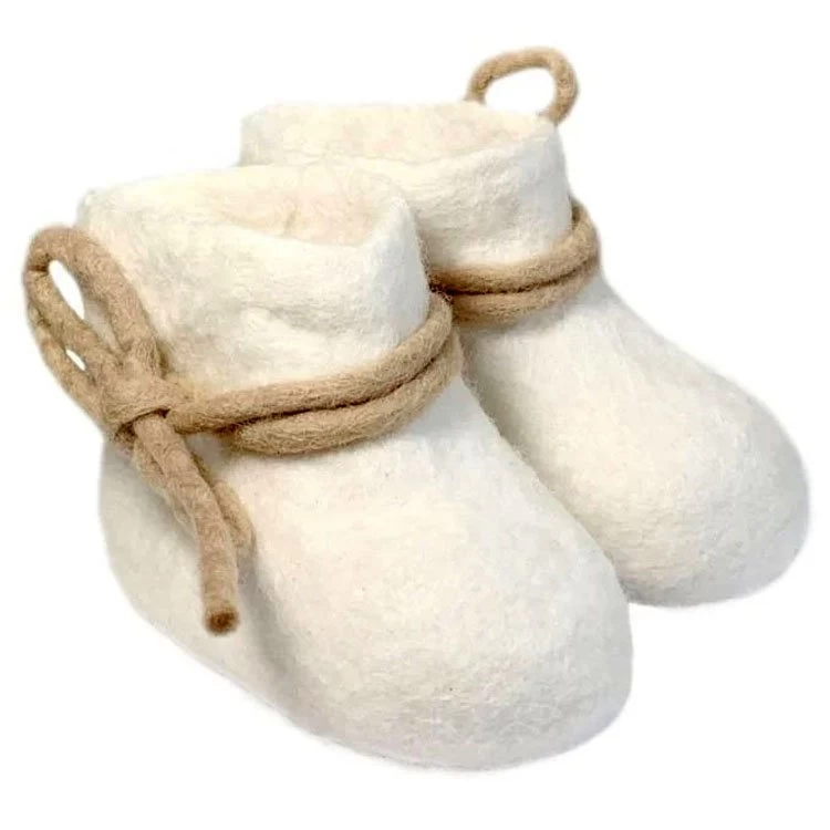 Vilten Babyslofjes - Wit